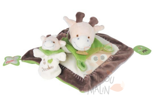  collector anniversaire girafe et bébé plat carré marron vert blanc 